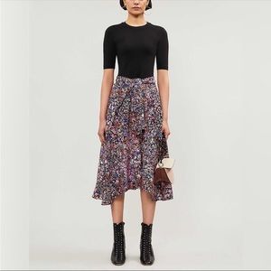 Maje Rinto Bi-Material Wrap Midi Dress size 36